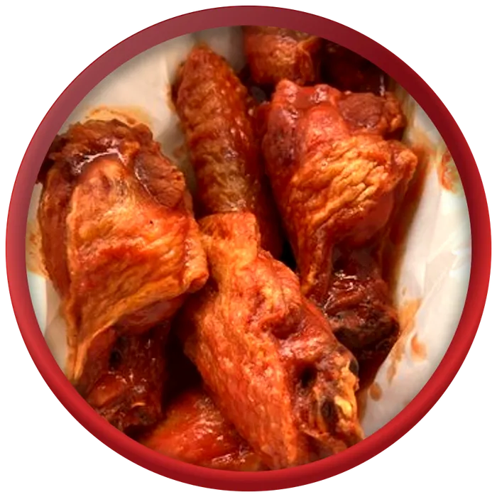 Basket of saucy bone-in wings